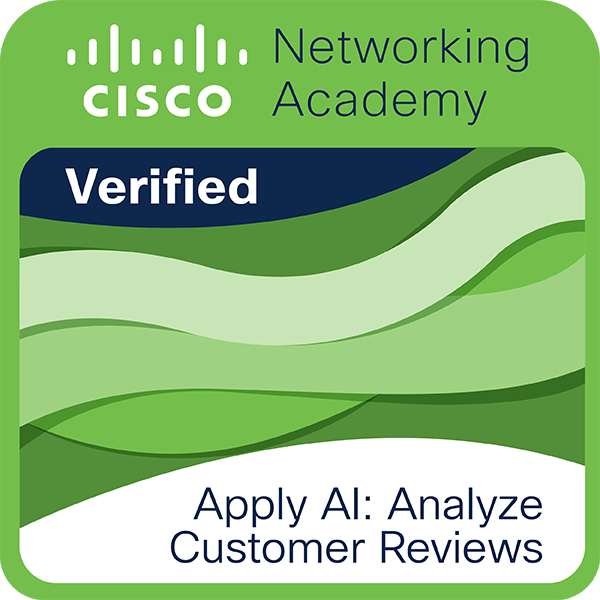 Badge Cisco Apply AI Analyze Customer Reviews