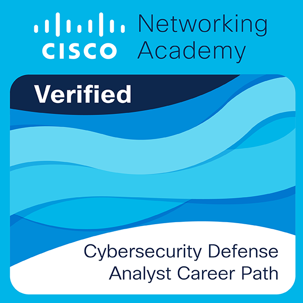 Badge Cisco Cybersecurity Defense Analyst Career Path
